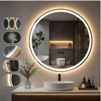 Nagham Ghazal Aswad Badspiegel LED-Spiegel für Badezimmer, LED Spiegel mit Bluetooth-Lautsprecher und Antibeschlagfunktion