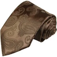 Paul Malone Krawatte Herren Hochzeitskrawatte paisley - Mikrofaser - Bräutigam Breit (8cm), braun V96