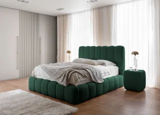 Polsterbett Doppelbett Set.2 CARSON 140x200cm Stoff Catch Me Moosgrün