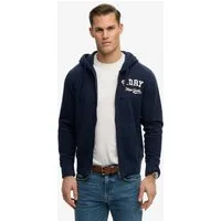 Superdry Kapuzensweatjacke VINTAGE ATHLETIC ZIPHOOD aus Baumwolle und angerauter Sweatware, Loose Fit, mit Reißverschluss