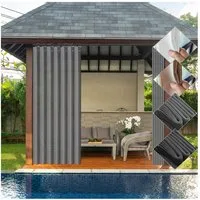 Jibenhome Outdoorvorhang Sichtschutz Vorhang Raumteiler, Wasserabweisend Lamellenvorhang (1 St), für Rasen, Garten, Schnurloser Duschvorhang, Türvorhang