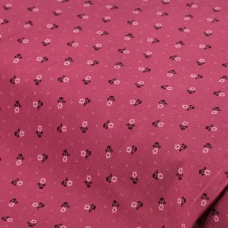 Baumwoll-Trachtenstoff "Blumen", mauve/aubergine
