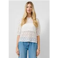 QS Kurzarmbluse Bluse Bluse aus elastischer Spitze