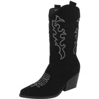 Ital-Design Cowboystiefel mit Blockabsatz und kunstvollen Details Westernstiefel (91409497) Blockabsatz Stiefel in Schwarz