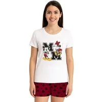 United Labels® Schlafanzug Disney Minnie Mouse Schlafanzug Pyjama Kurzarm Oberteil mit Shorts