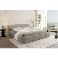 99rooms Polsterbett Livia (Schlafzimmerbett, Polsterbett), 120–200x200 cm, Velours VINCI, mit Lattenrost & Bettkasten