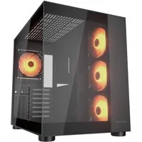 Cougar Gaming-Gehäuse FV150 BK, Midi-Tower, USB/Audio, 2x USB 3.0, 1x USB 3.2 Gen2 Type-C, ATX, schwarz, 4 Lüfter vormontiert