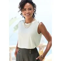 LASCANA Strandtop mit Zierknöpfen, Sommertop, Basic