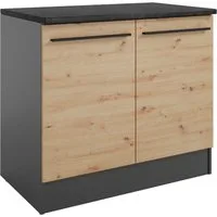 BASIC by Balculina Spülenschrank Jazz B/T/H 100x60x90 cm (1-St) Breite 100cm, Melaminbeschichtung