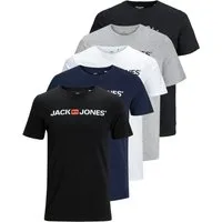 Jack & Jones Print-Shirt Bedrucktes T-Shirt aus Baumwolle (5er-Pack)