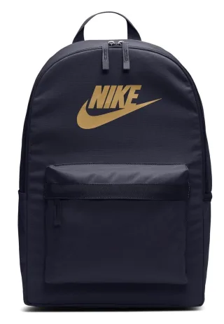 NIKE Unisex Heritage Backpack - 2.0 Tasche Schwarz mit Gold Logo