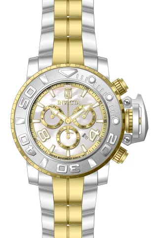 Invicta Jason Taylor 51319 Herrenuhr - Quarzwerk - Edelstahl mit Perlmutt Zifferblatt - 58 mm