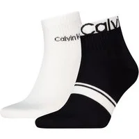 Calvin Klein Kurzsocken CK MEN QUARTER LOGO STRIPE (2 Paar) mit breitem Rippenbündchen, Cotton-Mix