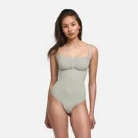 cfab (creamy fabrics) Shaping-Body Bodysuit Sculpting Shapewear mit Lace-Sage Green-4XL (1-tlg)