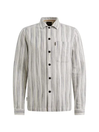 PME Legend - The Pete Mattweave Inject stripe Ctn/lin/overshirt 3 sargasso sea - Gr. - L