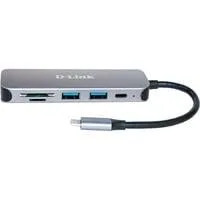 DUB-2325, Dockingstation silber, USB-A, USB-C, SD- und microSD-Karten