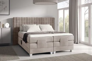 Boxspringbett Elektrisch Bett VIDAL 160x200cm in Stoff Fresh Macchiato