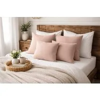 Amilian Dekokissen Sofakissen 4er Set mit Füllung - 2x 45x45 + 2x 35x45 cm, Hotelverschluss, waschbar, formstabil