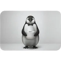 OnlyWow Badematte Pinguin - Toilettenpapier - Weiß, Höhe 10 mm, Polyester, Rechteckig, Badezimmerteppich, Badteppich, Rutschfest, Badvorleger, Waschbar