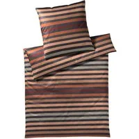 JOOP! Bettwäsche JOOP! Comfort Satin Bettwäsche Tone 4103-8 kupfer Streifen 135x200, Comfort Satin, 2 teilig, Mit Reißverschluss