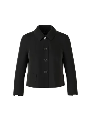 Marc Cain Essentials - Kurze Jacke mit Kentkragen black - Gr. - 38