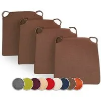 sunnypillow Stuhlkissen 4er Set Kissen Maße: 42 (vorne), 35 (hinten) x 40 x 5 cm