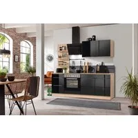 KOCHSTATION Küchenzeile KS-Brindisi, Breite 210 cm, wahlweise mit E-Geräten, mit MDF-Fronten und Regal