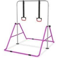 FIVMEN Turnreck Gymnastikstange Kinder Faltbarer, Reckstange Indoor höhenverstellbar, (Stabile Stahlkonstruktion, Erweiterbare Junior-Heimausrüstung Stangen für das Kinderheimtraining)