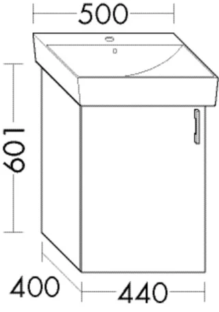 Burgbad Waschtischunterschrank zu Keramik Waschtisch System 30 Preisgruppe 4 Sana 601x440x400 Eiche WYST044RF6335