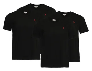 U.S. Polo Assn. 4 PACK V-Ausschnitt - T-Shirt basic in Schwarz