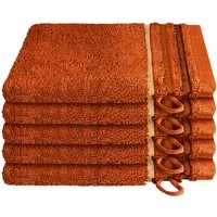 Schiesser Waschhandschuh Skyline Color aus 100 % Baumwolle mit eleganter Streifenbordüre, (5-St), MADE IN GREEN by OEKO-TEX®
