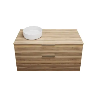 Burgbad Keramik Waschtisch-Set Eqio Frassino Dekor Cappuccino/Alpinweiss, SGUN120LF3437C0001 SGUN120LF3437C0001