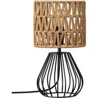 EDISHINE Nachttischlampe Dekolampe H29 cm mit Metallfuß, LED wechselbar, 2700 K Warmweiß, Vintage Tischleuchte mit E14 Leuchtmittel, für Fensterbank, Geschenk