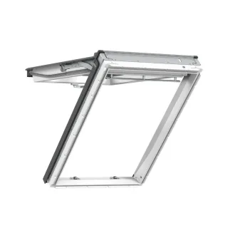 VELUX GNU 0064 Dachfenster mit Klapp-Schwingfunktion 3-fach Verglasung Kunststoff weiß mit Eindeckrahmen