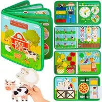 CLTYQ Lernspielzeug Bauernhof Beschäftigt Board Montessori Spielzeug, Activity Board, Spielzeug zum der Feinmotorik,Spielzeug ab1-5 Jahre Kleinkinder