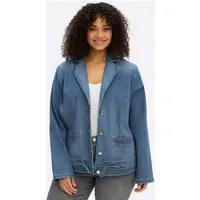 Sheego Blusenblazer Jeansblazer Langarm