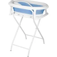 JEOBEST Babybadewanne Baby Badewanne mit Gestell, Faltbare Badewanne mit Temperatursensor, (Baby Pflegeset für Neugeborene mit Badewannenablage) Abflussschlauch