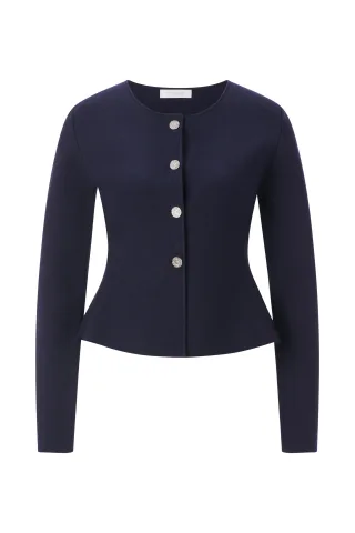 Rich & Royal - Peplum Cardigan midnight blue - Gr. - M