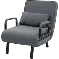 ML-DESIGN Relaxsessel Schlafsessel mit Bettfunktion 3in1 Sessel mit Schlaffunktion klappbar, Bettsessel Klappsessel Faltbares Schlafsofa Stahl/ Chenille Anthrazit