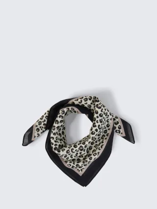 Denim Tom Tailor - Bandana Halstuch mit Leo-Print beige brown leo print - Gr. - OS