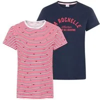 KangaROOS T-Shirt (Packung, 2-tlg) Kurzarm, Rundhalsausschnitt, mit Herzchendruck