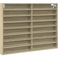 vidaXL Regal Vitrinenschrank Sonoma-Eiche 100x8,5x75 cm Holzwerkstoff, 1-tlg.