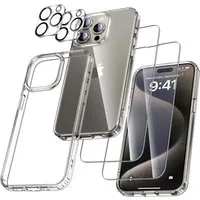 MSM Displayschutzglas 5in1 Hülle für iPhone 15 Pro Max 2X Schutzglas 2X Kamera Panzerfolie