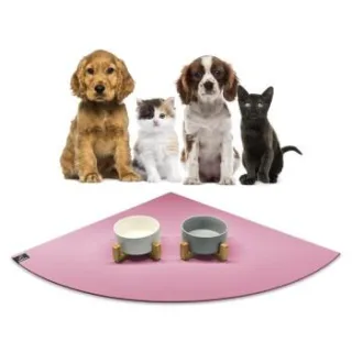 SANOZOO ® - Napfunterlage Eckrund - Öko-Tex und Made in Germany rosa 80 cm, 80 cm