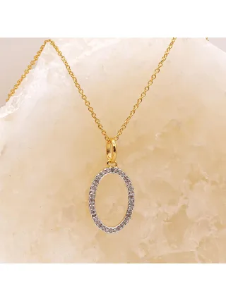 Diamonds by Ellen K. Halskette Silber 925 vergoldet mit 40x Diamant zus. 0,11ct.