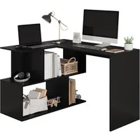 Woltu Schreibtisch (1-St), Computertisch L Form, Eckschreibtisch 120x100cm, mit Ablagen