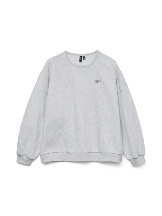 VERO MODA - VMTHEA MALY LS SWEAT BOX JRS Super Light Grey Melange - Gr. - XL