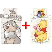 Disney Kinderbettwäsche Disney Bambi + Winnie Puuh Babybettwäsche 100x135cm 2er-Set, Renforcé