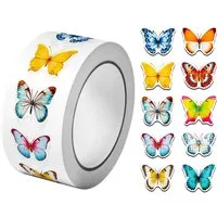 Ware aus aller Welt Sticker 500 Aufkleber Schmetterling Sticker für Kinder Bastelprojekte 2,5 cm, (500-tlg)