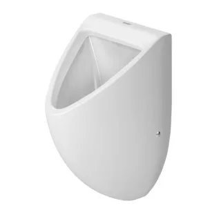 Duravit Design Classics Urinal Universal Fizz 0823360007 30,5 x 28,5 cm, Zulauf von hinten, mit Fliege, Weiß Hochglanz
